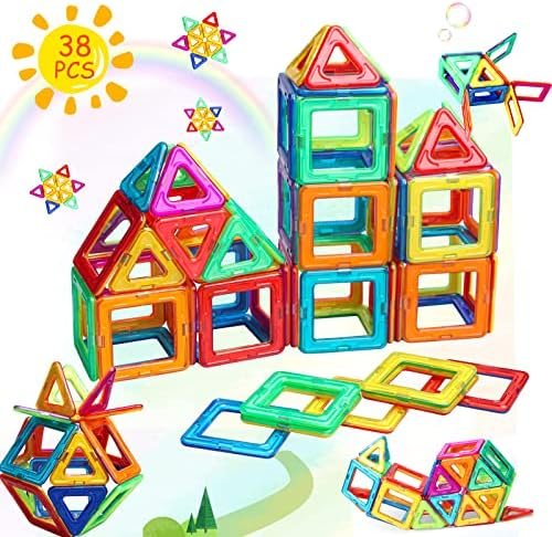 Blocs de construction magnétiques - Jouet à partir de 3 à 8 ans - Carreaux - Cadeau pour enfants de 3, 4, 5, 6, 7, 8 ans, garçon, fille, anniversaire MB-98