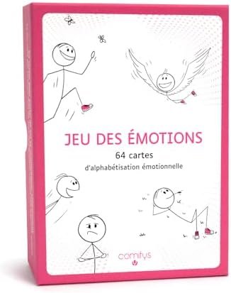 COMITYS | Jeu des Émotions | Langue : Français | 64 Cartes d’Alphabétisation Émotionnelle | Outil Pédagogique Inspiré de la Communication Non-Violente CNV | 177 États Émotionnels À Découvrir