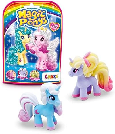 CRAZE Magic PONYS - 1x Figurine de Poney avec Tatouages Magiques & Accessoires, 18x Poneys Magiques à Collectionner, Figurines pour Enfants de Petit poneys
