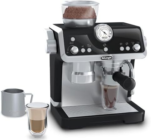 Casdon De'Longhi Jouet - Machine à café Barista - Ensemble de Cuisine pour Enfants avec pièces Mobiles, Sons réalistes et café Magique - 3 Ans +, Silver