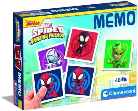 Clementoni Jouet Éducatif Memo Pocket Spidey and His Amazing Friends 48 Tiles - pour Enfants 4-6 Ans, Fabriqué en Italie, 18313