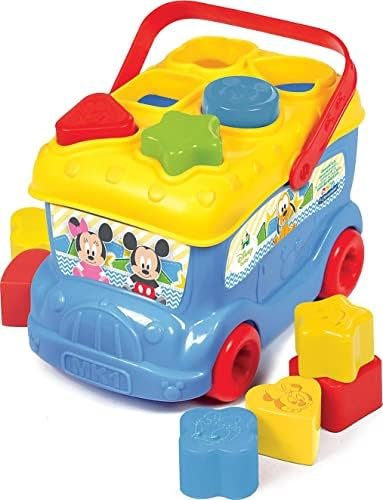 Clementoni - Le Bus des Formes de Mickey - pour bébé dès 10 Mois - Disney - Premier âge - Multicolore