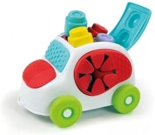 Clementoni - Soft Clemmy : Voiture Sensoriel - Mes premières Briques - 8 Briques Inclus - Coordination & logique, Motricité - Texturé et Coloré - Jouet pour Enfant - Made in Italy - 6 Mois - 17315