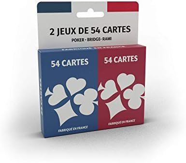 Ducale - Jeu de 2 x 54 Cartes - Jeu de Rami, Bridge et Poker, Rouge, Blanc, Bleu