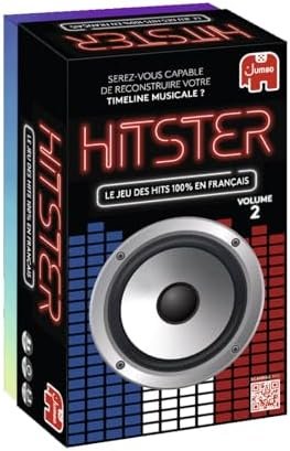Dujardin– Hitster 100%Chanson Française– Jeu de société et d’ambiance– Jeu adultes– Redécouvrez 100 ans de Hits musicaux français– A jouer en famille et entre amis– 2 à 10 joueurs– Dès 16ans