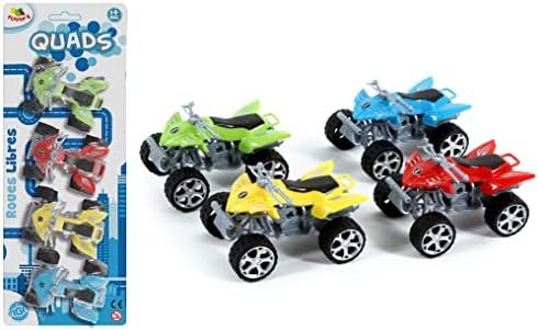 FLYPOP'S - Mini Quad - Mini Véhicule - 028990LIN - Multicolore - Plastique - Véhicule Roues Libres - Miniature - Automobile - Jouet Enfant - 7 cm x 4 cm - À Partir de 3 Ans