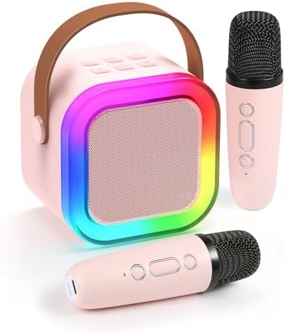Fede Micro Karaoke Enfants avec Micro sans Fil, Cadeau Fille 4-12 Ans Anniversaire Jouet Fille 3-12 Ans Micro Enfant Cadeau Ado Fille Micro sans Fil Karaoke Jouet Garcon 4-12 Ans Musique Enfant