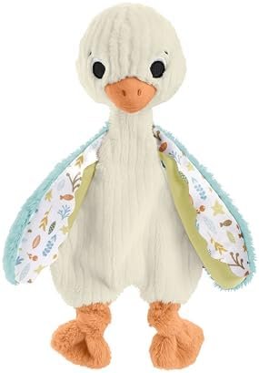 Fisher-Price Jouet Éveil Peluche Mon Oie Câline Sens’Imals À Câliner, Avec Effets Sonores, Stimulation Toucher Et Ouïe, Lavable Machine, Jouet Bébé, Nouveau-Né, HRB16