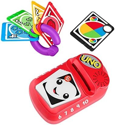 Fisher-Price Mon Premier UNO Bilingue Rires & Éveil, Version française, Jouet électronique avec Sons et lumières, pour bébé et Enfant dès 6 Mois, HGY54