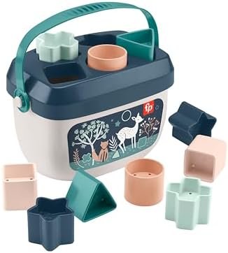 Fisher-Price Mon Trieur de Formes Faon, boite avec 10 blocs pour apprendre à trier et à empiler, jouet bébé et enfant dès 6 mois, HJP20