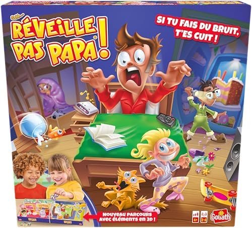 Goliath Réveille Pas Papa - Jeux de Société Drôle pour Enfants - A partir de 4 Ans - Développant Concentration, Réflexion et Motricité - A Jouer en Famille ou entre Amis - 2 à 6 joueurs