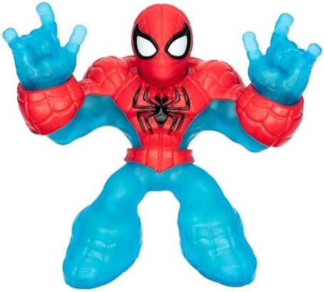 Heroes of Goo Jit Zu Glow Surge, Spider-Man élastique et Phosphorescent, Super-héros Marvel Spider-Man Super-élastique et Phosphorescent rempli d’Une Substance visqueuse, S'étire jusqu'à 3X sa Taille