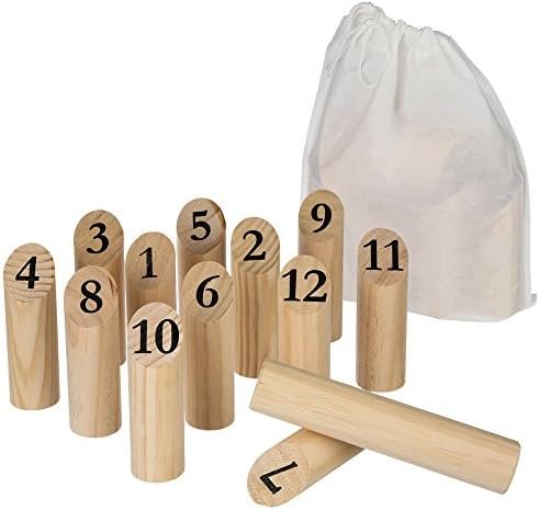Jeu de quilles en bois 5 ans to 99 ans, Beige
