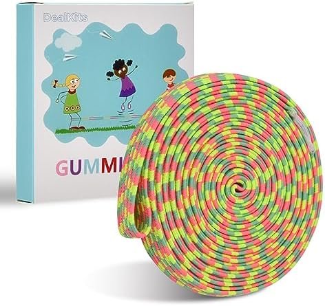 Jeu d'élastique pour Enfants - Kit Complet (4m) avec Guide d'utilisation - Jouet de Saut en Caoutchouc - Jeux de Cour de récréation - Idée Cadeau pour école Maternelle - Filles et garçons dès 5 Ans