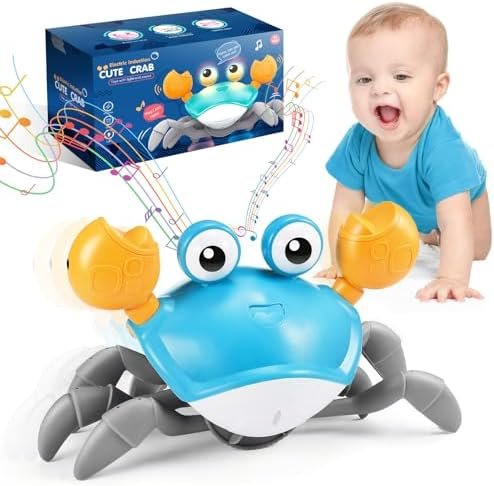 Jouet Bebe 6 7 8 9 10 Mois, Crabe Qui Marche Bebe Jouet Enfant Crabot Le Crabe Rampant Cadeau Pâques Enfant Anniversaire Jeux Eveil Bebe 3-6-12 Mois Linkimals