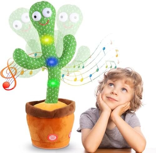 Jouet Bebe Cactus Qui Danse Et Répète Parlant Chante Dansant Parle Bouge Chantant Éclairage Cactus Convient 6 Mois 1 an Bebe Peluche Interactive Fille Garcon Enfants De Noel Toys avec 120 Chansons