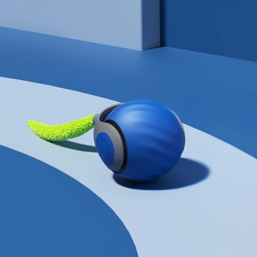 Jouet pour Chien, Speedy Tail 2.0, 2025 Jouets Interactifs pour Chats, Jouet Intelligent pour Chat, Balle Roulante Automatique pour Chats Et Chiens (Bleu)