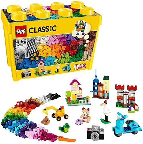 LEGO Classic La Boîte de Briques Créatives Deluxe, Jouet Créatif et Rangement, Fenêtres et Roues, Plaques de Route, Cadeau Enfants 4 Ans et Plus 10698
