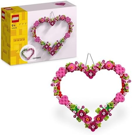 LEGO Décoration en Forme de Cœur - Jouet pour Fille ou garçon dès 9 Ans - Décoration Murale pour Chambre d'enfant - Idée Cadeau pour la St Valentin pour Femme ou Homme 40638