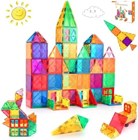 LeagoEra Blocs Construction Magnétiques Enfants Jouet 70 Pièces -3D Jeux Cadeau pour Enfants Construction Magnetique Enfant 3 4 5 6 7 8 Ans