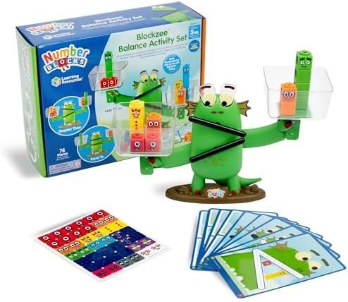 Learning Resources Ensemble d'activités d'équilibre Blockzee de Numberblocks, Jeu de Maths et de nombres pour Enfant, Jeu d'équilibre, Jouet interactif avec Bouche et Yeux Mobiles, dès 3 Ans
