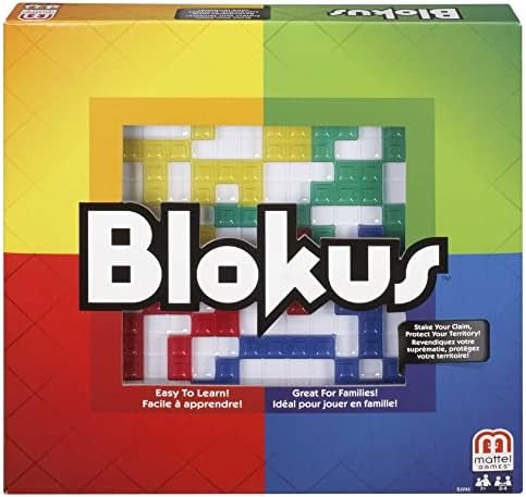 Mattel Games Blokus, Jeu de Société Familiale, Jeu de Stratégie pour Toute La Famille, Jeu De Plateau, Moins d'une Minute pour Apprendre Les Règles, BJV44
