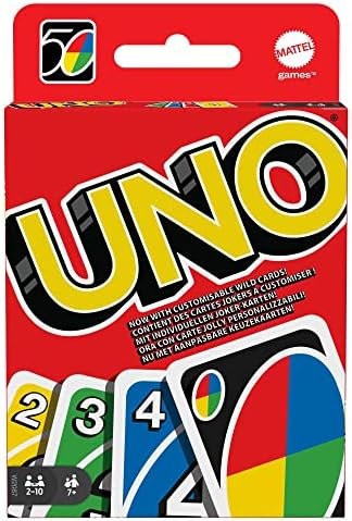 Mattel Games UNO Classique, Jeu De Cartes Familial pour Enfants Et Adultes, Jeu De Société pour Soirée Jeux en Famille Ou en Voyage, 2 À 10 Joueurs, Jouet pour Enfant de 7 Ans et Plus, W2087