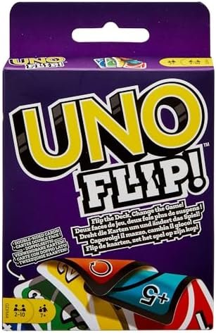 Mattel Games UNO Flip, Nouvelle Version Délirante Recto Verso, Jeu De Cartes pour Enfants Et Adultes, Jeu De Société pour Soirée en Famille, 2 À 10 Joueurs, Jouet pour Enfant de 7 Ans et Plus, GDR44