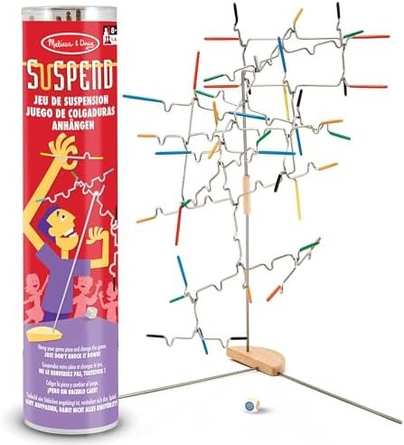 Melissa & Doug Jeu de famille Suspend pour enfants et adultes, Jeu de société d'équilibrage de tour empilable, Jeux d'activités pour cadeaux familiaux, Jeux de voyage pour enfants de 8 à 12 ans