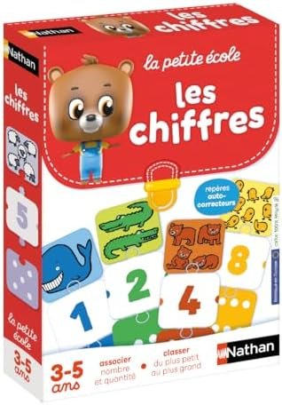 Nathan - La Petite Ecole, Les Chiffres - Associer Nombre et Quantité - Apprendre À Compter - Jeu Educatif - Coffret De 6 Jeux Progressifs - Pour Enfants de 3 à 5 ans