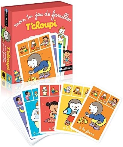 Nathan - Mon 1er Jeu de Familles T'choupi - Jeu de Cartes 7 Familles - Apprendre à Jouer Ensemble - Se Joue de 1 à 4 Joueurs - Pour Enfants à partir de 3 ans