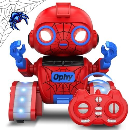 Ophy Robot de Projection Enfant Jouet, avec Yeux LED, Musique et Sons Intéressants pour Garçons et Filles à Partir de 3 4 5 6 7 8 9 10 11 12Ans Cadeau d'anniversaire (Rouge)