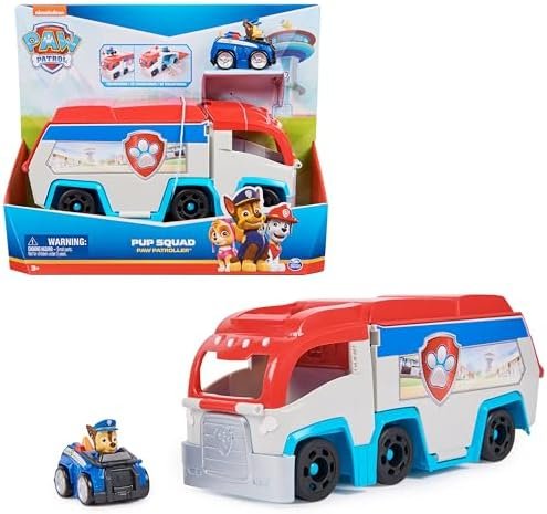 Paw Patrol - Pat Patrouille - Patrouilleur Pup Squad - Véhicule Figurine Chase - Voiture Figurine À Collectionner - Pat Patrouille Jouet - Voiture Enfant - Jouet Enfant 3 Ans Et +