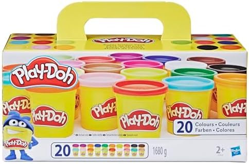 Play-Doh, 20 Pots de Pâte à Modeler avec des Couleurs Différentes, Jeu Éducatif pour Filles et Garçons dès 2 Ans, Cadeau pour Anniversaire, Activité Créative