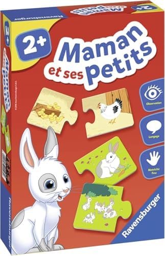 Ravensburger - Jeu Educatif - Maman et Ses Petits - Découverte des Animaux - Premier Jeu d'association - Puzzle Enfant Premier Age - A partir de 2 Ans - 24023