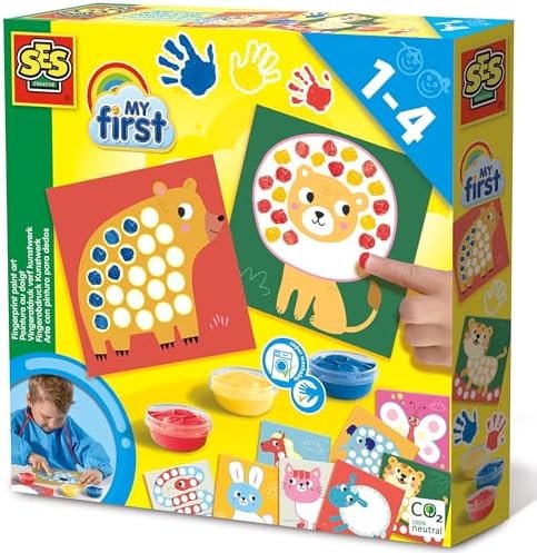 SES Creative 14481 My First - Ensemble de peinture amusant avec empreintes digitales pour enfants