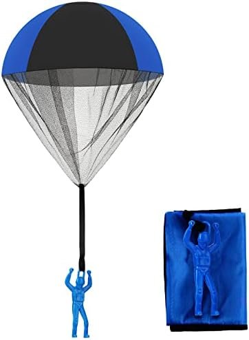Skylety Jouet de Parachute Jouets pour Hommes d’Armée Jetant à Main Jouet de Parachutiste Jetant à Main Jouets Volants Extérieurs sans Enchevêtrement pour Garçons et Filles (Bleu Noir)