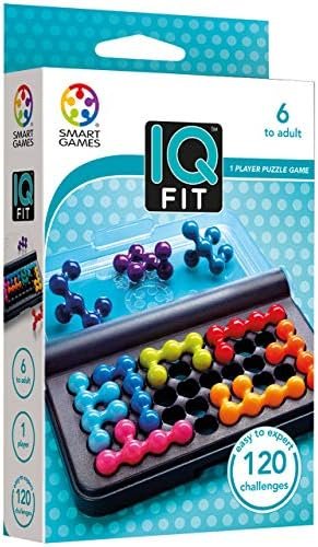 SmartGames - IQ Fit - Jeu Casse Tête - Jeu de Réflexion - 120 Défis - 2D et 3D - Niveau Facile à Expert - Encastre les Pièces Correctement - 1 Joueur - A Partir de 6 Ans