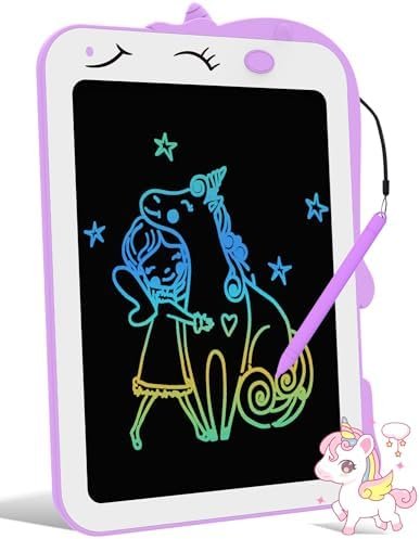 Tablette Dessin Licorne: Tableau Magique Effaçable pour Enfant 2-6+ Ans, Cadeau Fille Garçon, Écriture Graphique Éducatif, Loisir Créatif, 8.5 Pouces