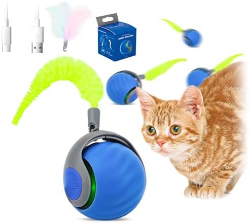 VMUTGA Jeux pour Chat, Jouet Interactif, Jouet Balle Interactif pour, Jouet Balle pour Chat pour Chiens et Chats de Petite et Moyenne Taille