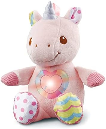 VTech - Maé, Ma Licorne à Câliner, Peluche Licorne Bébé Interactive et Apaisante, Jouet d'Éveil Musical et Sensoriel, Cadeau de Naissance Bébé - Contenu en Français