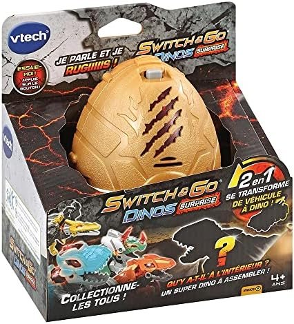 VTech - Switch & Go Dinos Surprise, Œuf de Dinosaure, Jouet Sonore Transformable, Jeu de Construction, 8 Modèles à Collectionner, Cadeau Enfant Dès 4 Ans - Contenu en Français