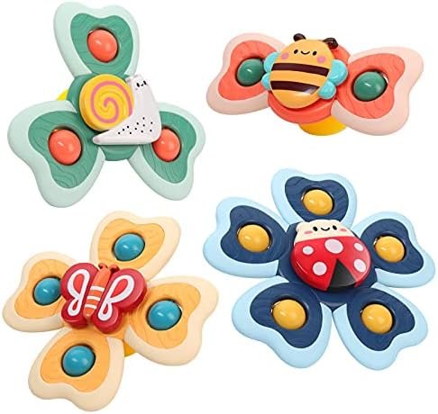 Vanmor Jouets à Ventouse pour Bébé, Jouets à Ventouse pour Bébé, Plateau De Chaise Haute, Table De Bain, Voyage, Jouets Sensoriels Et Cadeau pour Les Tout-Petits De 1 à 3 (4 Pièces)