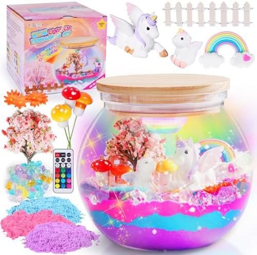 Yellcetoy Cadeaux Licorne pour les Filles de 5 6 7 8 9 10 ans, Kit de Bricolage Licorne Lumineux Jouets Licorne pour les Enfants de 5 à 12 ans