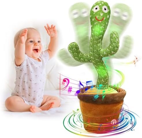 seOSTO - Jouet en peluche au motif de cactus - Peut chanter et danser 120 mélodies - Interactif et éducatif - Volume réglable - Pour enfant