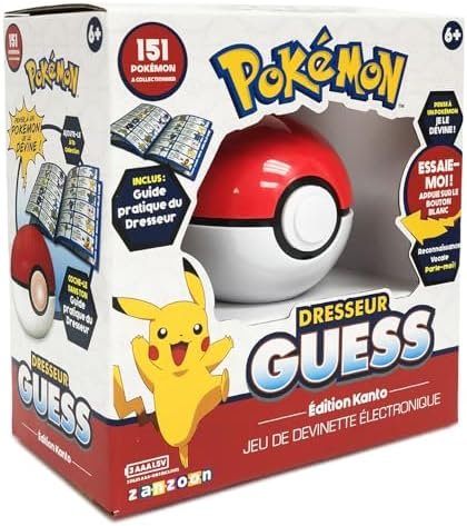 BANDAI - Pokémon - Trainer Guess Kanto Edition - Electronic Poké Ball Game - Screenless, Voice Recognition Interactive Toy - Guess Game Quiz Pokémon - Toy for Children 6+ - 80598
