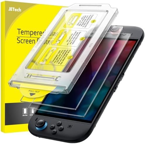 JETech Auto Alignment Screen Protector for Nintendo Switch 2 2025, 9H Tempered Glass Film with Super Easy Installation Tool, Anti-scratch, HD Transparent, Pack of 2