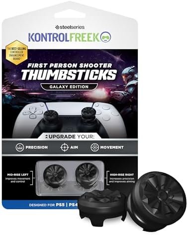 KontrolFreek FPS Freek Galaxy Black for PlayStation 4 (PS4) and PlayStation 5 (PS5) | Performance Drumsticks | 1 High Size, 1 Mid-High | Black