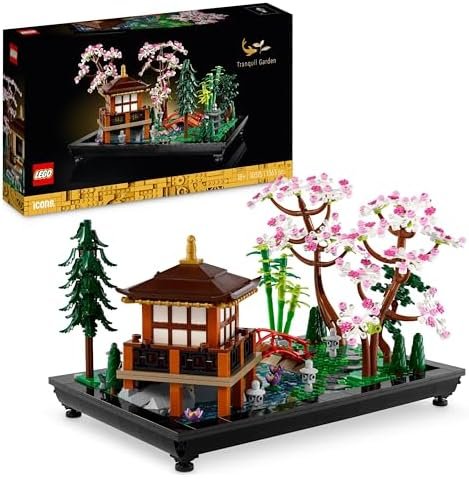 LEGO 10315 Icons The Peaceful Garden, Zen Botanical Gardening Kit for Adults with Lotus Flowers, Personalized Decoration, Inspired by Japanese Traditions, Gift for Women, Men