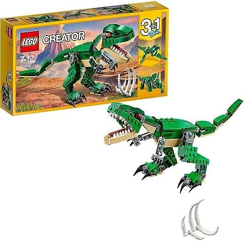 LEGO 31058 Creator 3-en-1 Le Dinosaure Féroce, Cadeau de Noël, Jouet Dinosaures, Figurines, T. Rex, Triceratops et Pterodactyl, Dino, pour Garçons et Filles Dès 7 Ans
